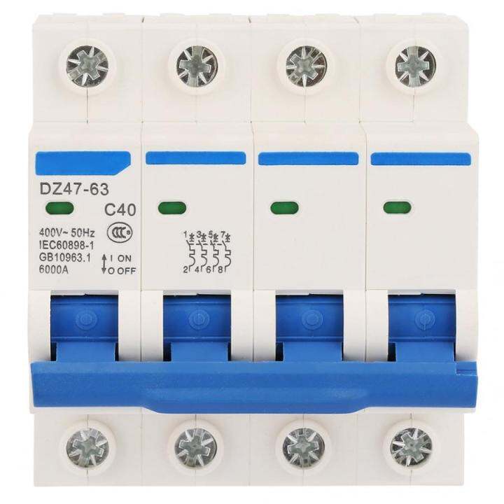 4p 40a 400v 50hz Miniature Circuit Breaker Mini Air Switch Circuit Breaker With Leakage
