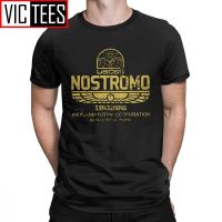 Vintage Aliens Nostromo โลโก้ Tshirt ผู้ชายรอบคอ100เปอร์เซ็นต์ผ้าฝ้าย T Shirt Weyland Yutani CORP ใหม่