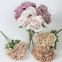 hot【cw】 10 Flowers/Bunch Paste Pink Silk Bouquet Birthday Wedding Decoration Room Layout