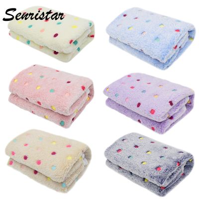 [pets baby] Cat Dog Bed Blanket Soft Fleece Cushion BlanketWarm Dot Print Pet Cat Dog Cover Blanket For Small Medium Large Dogs Mat