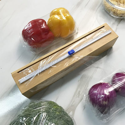 Food Wrap Dispenser &amp; Cutter Refillable Cling Film Dispenser Tin Foil Holder Wrap Roll Foil Dispenser Storage Drawer Kitchen