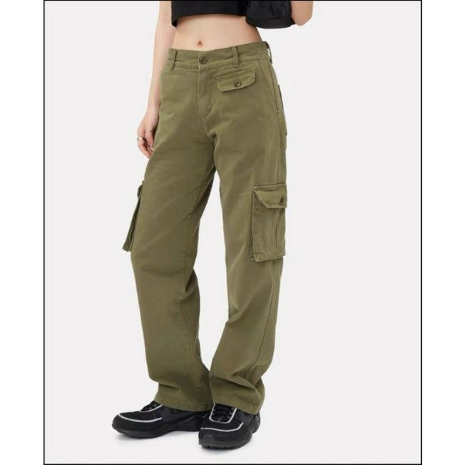 กางเกงผ้ายีนส์ฟอกทรงคาโก้-ด้านหลังเอวยางยืดผ้าหนาเนื้อดีคะ-งานนำเข้า-กางเกงทรงคาโก้-กางเกงทหาร