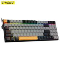 แฟชั่น♨│ Rhe20 Z19 E-YOOSO RGB Interruptor 94 Chaves Com Fio USB Teclado De Jogo Mecânico Azul Vermelho Cabo Destacável Para Compute Laptop