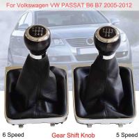 ลูกบิดจำแลงเกียร์พร้อมผ้าคลุมกันฝุ่น5/6สปีดสำหรับ B6 VW Passat B7 CC 2005-2013ชุดกรอบรูปบูต