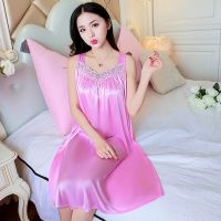 --SY23726✷ silk ghtdress female summer fat sexy jamas 2 kg fat ice silk summer ghtdress loose