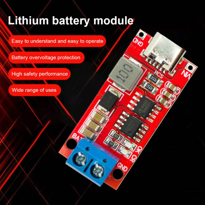 คณะกรรมการชาร์จแบตเตอรี่ลิเธียมอเนกประสงค์เพิ่มโมดูลแบตเตอรี่ลิเธียมใช้งานง่ายป้องกันแรงดันไฟฟ้าเกิน2วินาที3วินาที4วินาทีประเภท-c-ถึง8-4โวลต์12-6โวลต์16-8โวลต์