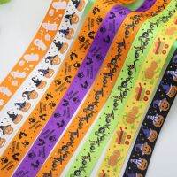 High quality 2.5CM 1" Halloween Pattern Sewing clothes Grosgrain Ribbon belt DIY Art Handmade Materials Ribbon  ( 1 meter/lot )