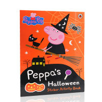 Imported English original genuine peppa pig peppa S Halloween pink pig little sister piggy Peggy and Peggy play Halloween Peggy Sticker Book operation Book Coloring Book together