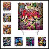 Home Bathroom Decorative Screen Bathroom Accessories Graffiti Cool Pictures Shower Curtains Waterproof Bathroom