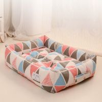 Cat and Dog Bed Four Seasons Universal Kennel Removable and Washable Pet Printing Square Pet Pad Kitten and Puppy Sleeping Bag