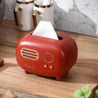 Tissue Holder Large Capacity Non-slip Wide Opening Electroplating Dustproof Retro Radio Napkin Dispenser Box for Living Room Tissue Holders