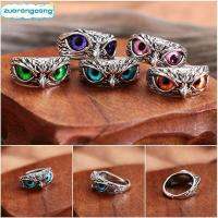 CANGEEO วันแม่ ของขวัญ Jewelry Statement Ring Vintage Ring Owl Eye Open Adjustable