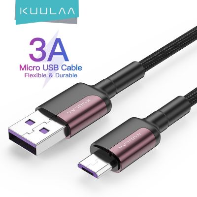 KUULAA [spot goods112] USB ไนล่อน3A สำหรับแท็บเล็ต Samsung Xiaomi LG,ชาร์จอย่างเร็วโอนถ่ายข้อมูลโทรศัพท์มือถือแอนดรอยด์สายชาร์จ