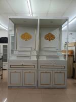 FURNITURE WORLD โต๊ะหมู่บูชา HAVANA 240 Cm // MODEL : ประทานพร-1-SET ดีไซน์สวยหรู สไตล์โมเดิร์น 6 ลิ้นชักวางของถวาย สินค้าขายดีมากๆ ขนาด 240x60x114  Cm