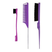 【CC】№  3 Pieces Hair SetHair Styling Comb Including Sided   Rat Tail and Teasing for Barber