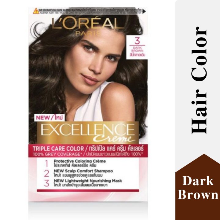 Loreal Paris Excellence Creme Triple Care Color 3 Dark Brown Lazada Indonesia 2451