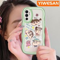 YIWESAN เคสสำหรับ VIVO V23E 4G V23E 5G V23 5G S12 5G เคส Y75การ์ตูนดินสอสีน่ารักหน้าแข้ง-Chan ขอบคลื่นดีไซน์ใหม่เคสโทรศัพท์แบบใสปลอกซิลิโคนนิ่มป้องกันเลนส์กล้องเคสโปร่งใสกันกระแทก