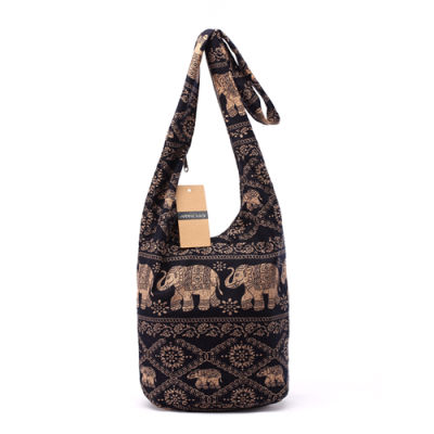 Vintage Women Mochila Cotton Shoulder Bag Bohemian Style Messenger Bag Elephant Print Crossbody Bag Bolsas Soft Ladies Bag