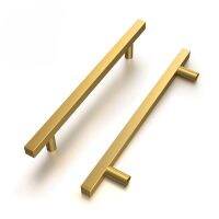 [HOT NNQJKYIYWHG 512] มือจับตู้ลิ้นชักประตูเฟอร์นิเจอร์ฮาร์ดแวร์ Dresser Knobs Brushed Gold Square Bar ฮาร์ดแวร์ดึงตู้ Handles