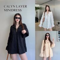 CALYN LAYER MINIDRESS : เดรสตัวยาวแขนยาวเกาหลีซิปทอง ผ้านิ่มผ้าน่วม สาวอวบใส่ได้ ป้าย Sheeny.