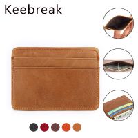 Genuine Leather Card Holder Slim Business Card Id Holder Credit Card Case Thin Small Wallet for Men Cardholder Sticker Black Card Holders