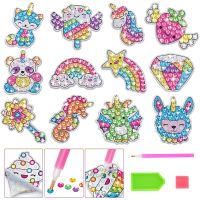 Kids Big Gem Diamond Painting Kit Create 12 Stickers DIY Arts Crafts Girls Boys Magical 5D Diamond Painting by Numbers Toys Gift