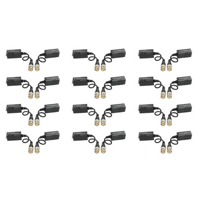 12 Pairs 24 Pieces Passive Video Balun &amp; Transceiver with Cable for 1080P TVI/CVI/TVI/AHD/960H DVR Camera CCTV System