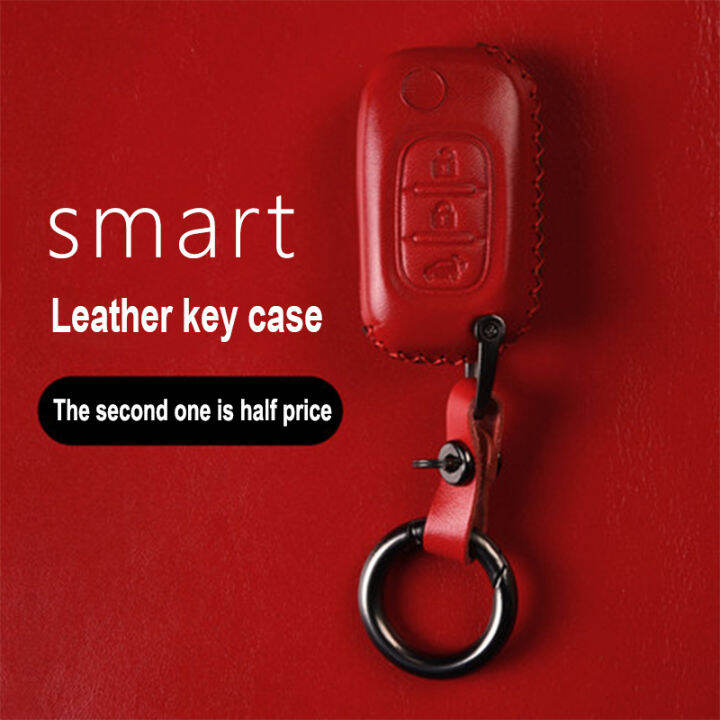 for-smart-fortwo-forfour-453-genuine-leather-car-key-bag-case-cover-remote-key-decoration-car-styling-accessories