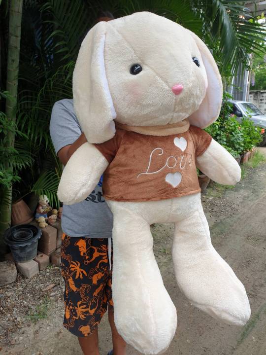 กระต่าย-กระต่ายตัวใหญ่-ขนาด-1-เมตร-งานปักสวยๆ-น่ารัก-น่ากอด-ผ้านุ่มมาก-สินค้าผลิตในไทย-พร้อมส่ง