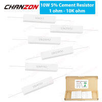 【2023】10 Pcs 10W 5 Cement Wirewound Resistors 1 - 10K Ohm 10Watt Inductive Fixed Wire Wound Ceramic Resistance 10 15 100 250 1K 1Kohm