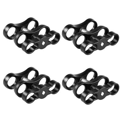 4 Pcs for Gopro Series Diving 2 Hole Butterfly Clip Standard Long Ball Clip Bracket Diving Camera Arm Double Ball Clip