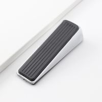 Mobile Door Stopper Zinc Alloy Nail-free Household Rubber Door Holders Anti-collision Ground-mounted Door Wedge Stops Hardware