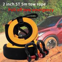 5m 5 Tons Heavy Duty Car Recovery Tow Strap Towing Rope with 2 Tow Hooks