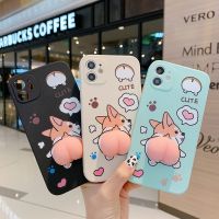 Cute 3D Cartoon Peach Corgi Dog Buttocks Case For iPhone 6 6S 7 8 Plus X XS XR SE 11 12 13 14 Pro Max Mini Soft Silicone Cover