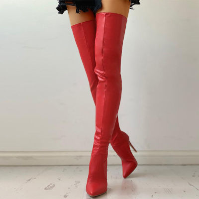 Sexy High Heels Over The Knee Boots Women 2021 Black Thigh High Boots Ladies Autumn Winter Shoes Womens Long Boot Plus Size 43