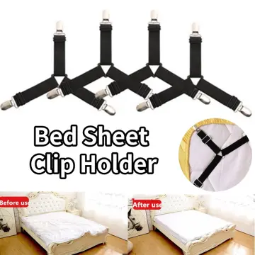 6 PCS Bed Sheet Grippers,Bed Sheet Clips Fixer for Clothes, Curtains, and  Socks ,Sheet Holder That Hold Slip and Fall Out,Keep