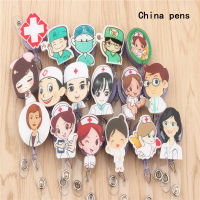 High quality 1pcs Doctors nurse Office Retractable Pull Badge ID Lanyard Name Tag Card Badge Holder Key Ring Chain Clips