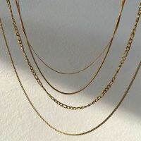 Vowaccessories Slim Chain สร้อยคอโซ่ สแตนเลสสตีล สีทอง18K