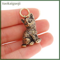 tuokaiguoji พวงกุญแจแมวทองแดงบริสุทธิ์แบบทำมือแขวนเครื่องประดับน่ารักพวงกุญแจจี้