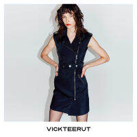 VICKTEERUT (ราคาปกติ 11,500-.) Sleeveless Biker Mini Dress เดรสไบเกอร์ เข้ารูป ตกแต่งซิป และกระดุม