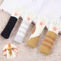 【CW】 4Pcs Floor Protectors Non Slip Knitting Socks For Furniture Cat Paw Table Foot Socks Chair Leg Covers Cartoon Home Decor