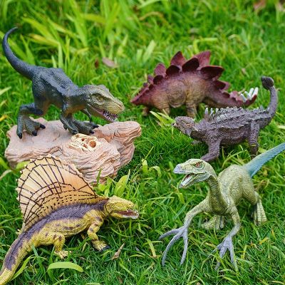 2023ผลิตภัณฑ์ที่น่าเชื่อถือการจำลองไดโนเสาร์ยุคจูราสสิกหุ่นแอคชั่นไดโนเสาร์จอดรถ Carnotaurus Ankylosaurus Tyrannosaurus Rex ของเล่นเด็กตกแต่งโมเดล