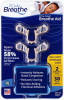 ZQuiet Breathe Anti-Snoring Nasal Dilator Breathe Aid with Storage Case (2 Count - 30-Day Supply) - Natural, Simple, Comfortable Snoring Solution to Increase Airflow and Relieve Sinus Congestion 1 Month Supply (Set of 2 Devices)