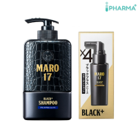 Maro Complete Set - Maro17 Black Plus Shampoo 350ml.+Maro 17 Black Plus Collagen Shot 50 ml. ชุดแชมพูและ เซรั่ม มาโร่ [IIPP]