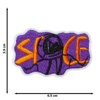 JPatch - โลโก้ (Space) มนุษย์อวกาศ นักบินอวกาศ สีม่วง สีสวย สดใส ตัวรีดติดเสื้อ อาร์มรีด อาร์มปัก มีกาวในตัว การ์ตูนสุดน่ารัก งาน DIY Embroidered Iron/Sew on Patches