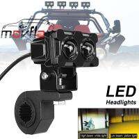 MovFlax LED Spot Light สีขาวสีเหลืองขับรถโคมไฟไฟหน้าคู่12V-20V สำหรับ Street Bike รถ ATV