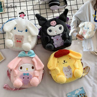 Sanrio กระเป๋าผ้ากำมะหยี่,กระเป๋าสตางค์สตรีเหรียญลายการ์ตูนเมโลดี้ของขวัญวันเกิดของเด็กหญิงจี้พวงกุญแจ