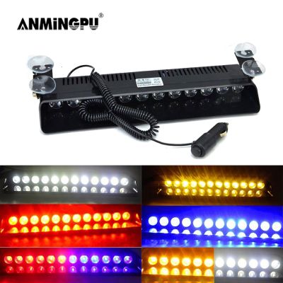 【LZ】♟  ANMINGPU-Luz estroboscópica LED de emergência polícia para carro caminhão vermelho azul âmbar branco piscador de LED lâmpada de advertência montagem de luz do carro