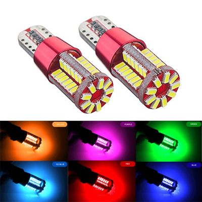 【CW】2pcs T10 W5W LED Bulbs 3014 57SMD Canbus No Error Car Interior Dome Reading License Plate Light Signal Lamp 6000K White Red Blue