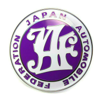 [ JAF ] TOYOTA KE30 KE70 PURPLE  JAF Japan Automobile Federation Front Grill Badge Car JDM Emblem 9cm  โลโก้ติดกระจังหน้าแต่งรถยนต์ ของแต่งญี่ปุ่น jdm